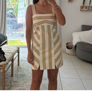 Alexis Yellow and Cream Striped Mini Dress